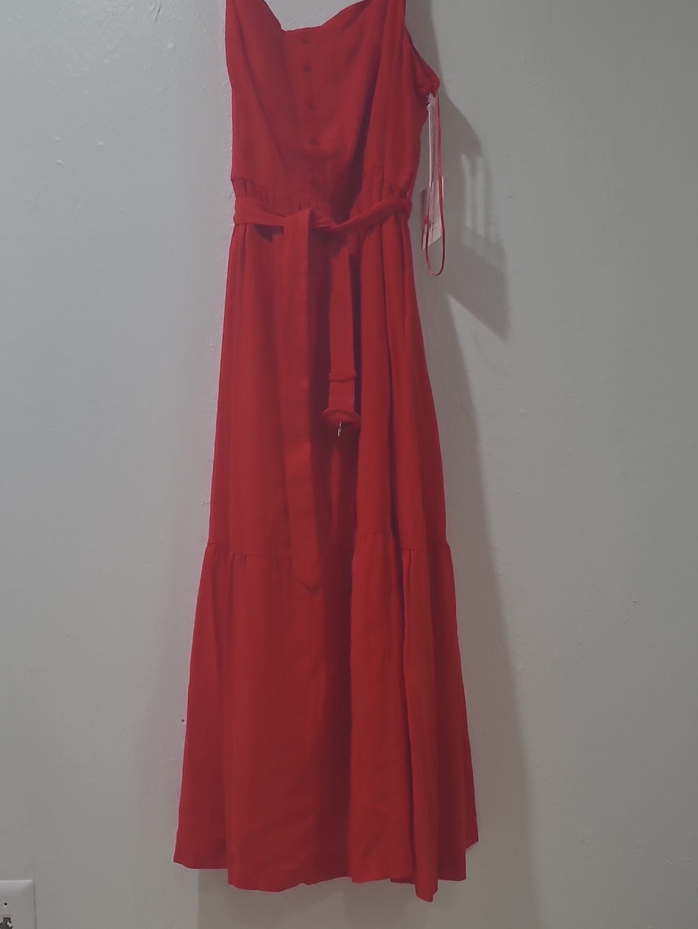 LC Lauren Conrad Red Sleeveless Maxi Dress with Tie Waist